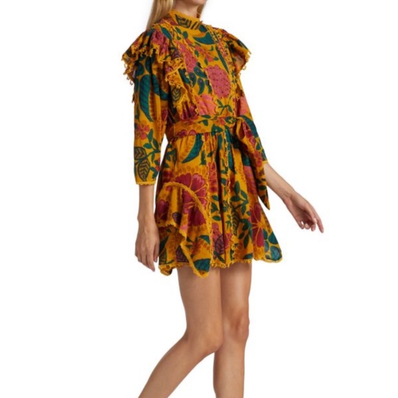 NWT FARM Rio Cotton Ruffle Mini Dress Size S - Picture 5 of 15